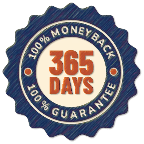 Spartamax 365-day 100% money-back guarantee seal